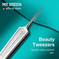 mr green ingrown hair tweezers needle nose pointed tips eyebrows tweezers for splinters blackhead removal acne clip extractor