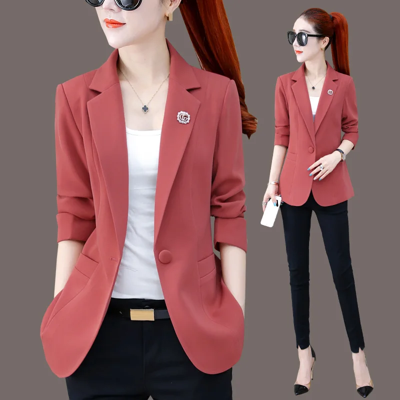 5XL пиджак Женский блейзер Новый стиль весенняя одежда мода Slim с длинными рукавами