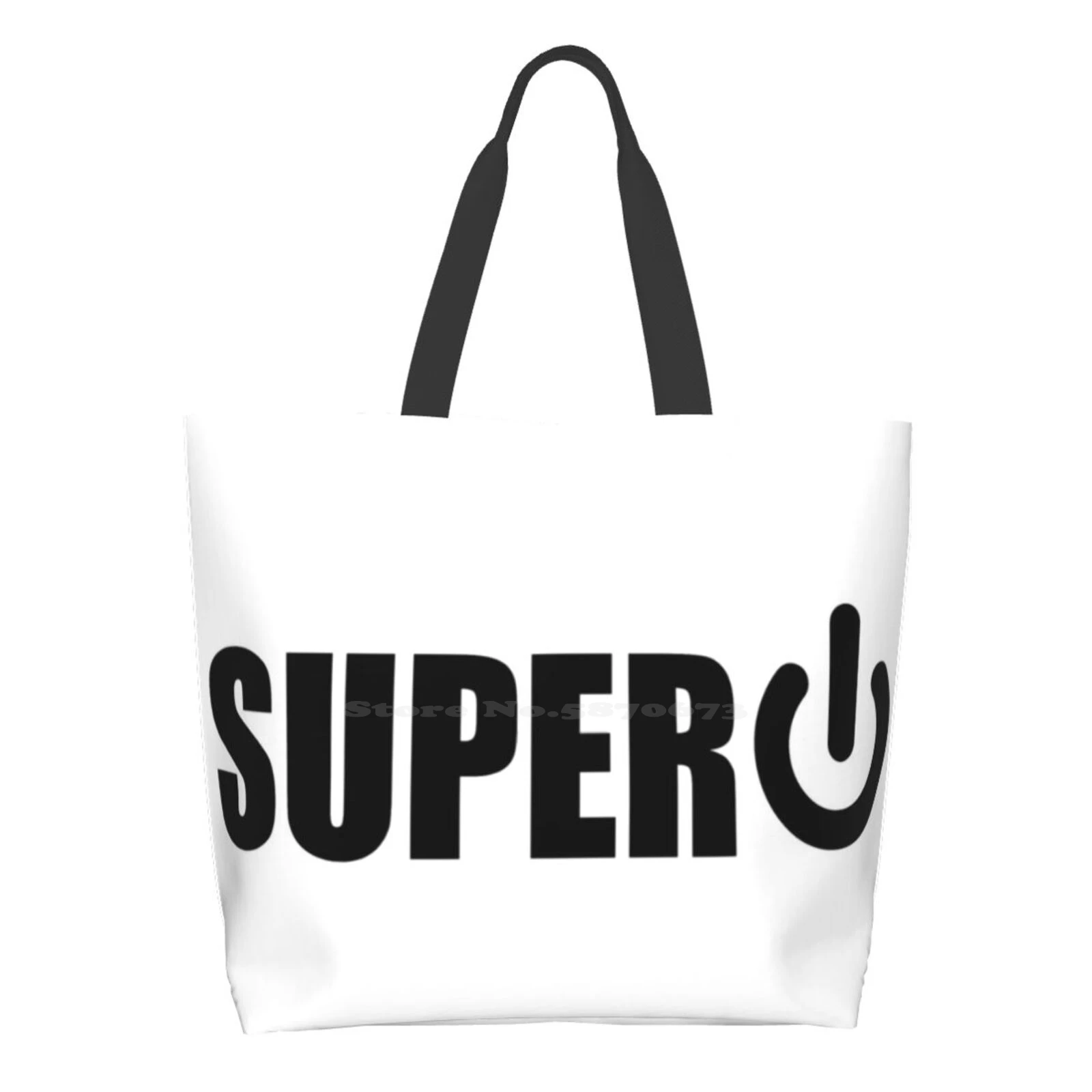 

Superpower - Black Women Shopping Bag Girl Tote Large Size Superpower Super Power Nerd Anime Cartoon Hero Comic Character Girls