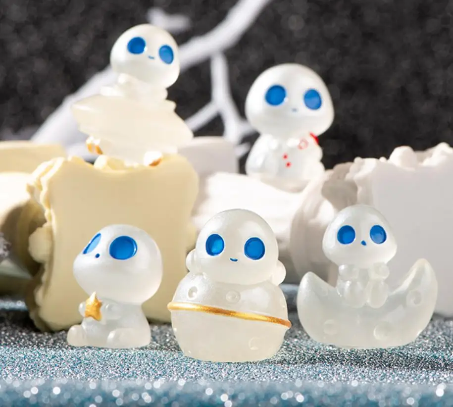 100 шт. миниатюры дерево эльф ребенок смола свечение ночью микро пейзажные