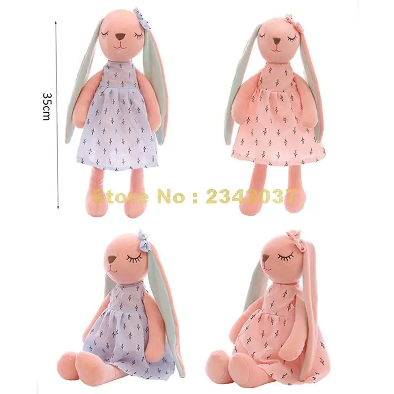 Kawaii милый кролик плюшевые длинные уши платье для детей мягкие куклы Животные
