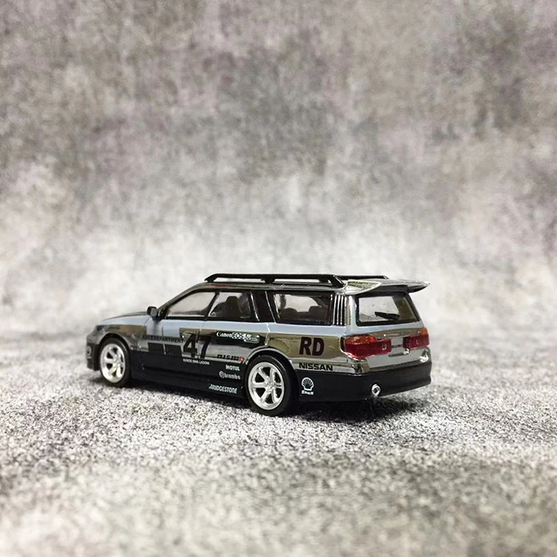 POPRACE 1:64 модель автомобиля Stagea сплав литой Открытый капюшон-хромированный