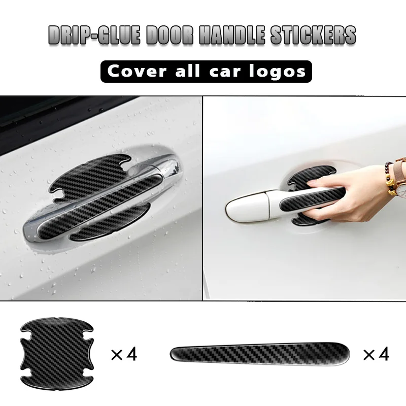 

8Pcs Car Doorknob Scratches Protection Sticker for Skoda Octavia 2 3 Fabia Superb Kodiaq Karoq Rapid Kamiq Derivati Accessories