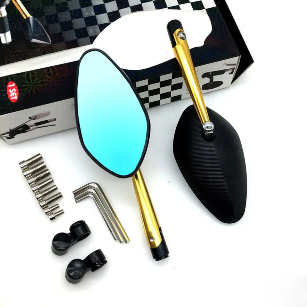 

1 Pair Universal CNC Aluminum Motorcycle Handlebar Rear View Mirrors Adjustable Handlebar Side Mirror Car Scooter Modified Parts