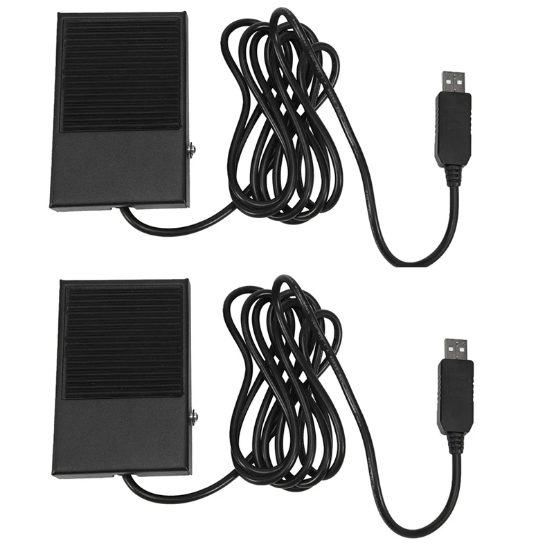 

2X USB Foot Switch Metal Foot Switch Keyboard Pedal For HID PC Computer USB Action Switch Control Key Functions