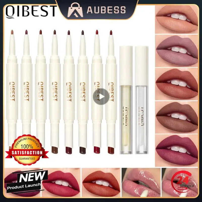 

Rotary Double-ended Lipstick Set Lip Liner Moisturizing Does Not Fade Non-stick Cup Double-ended Matte Lipstick Lip Oil Set