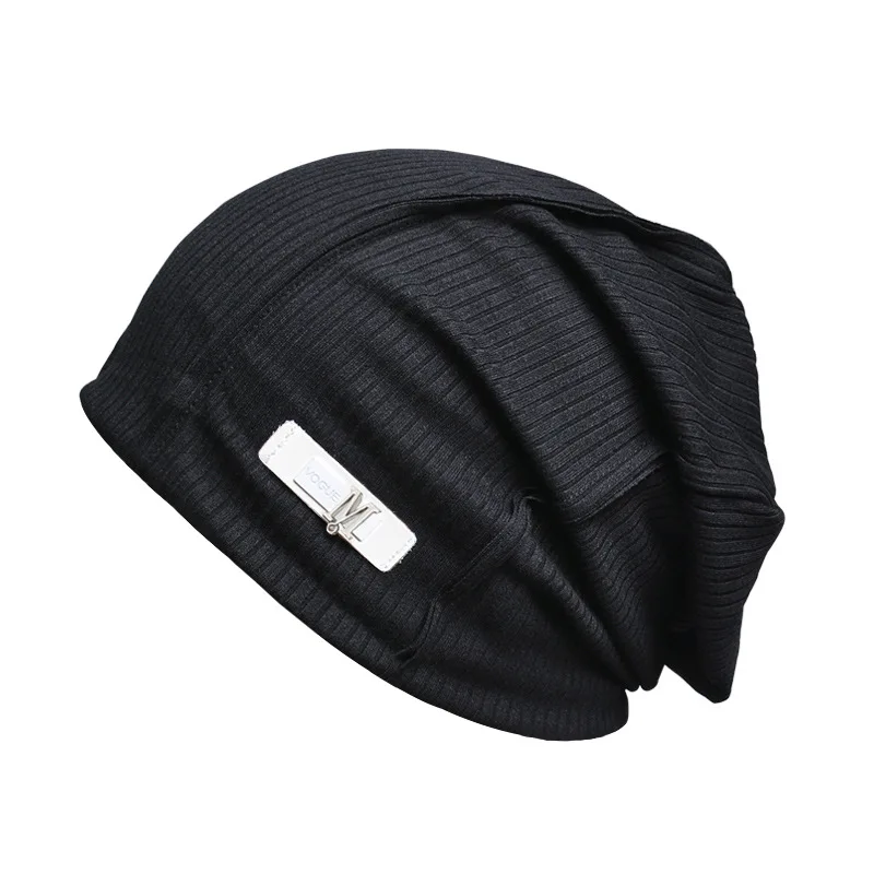 

Women's M-mark Knitted Pile Hat Large Head and Cold Hat with Wrapped Head Female Beanie Bonnets for Women