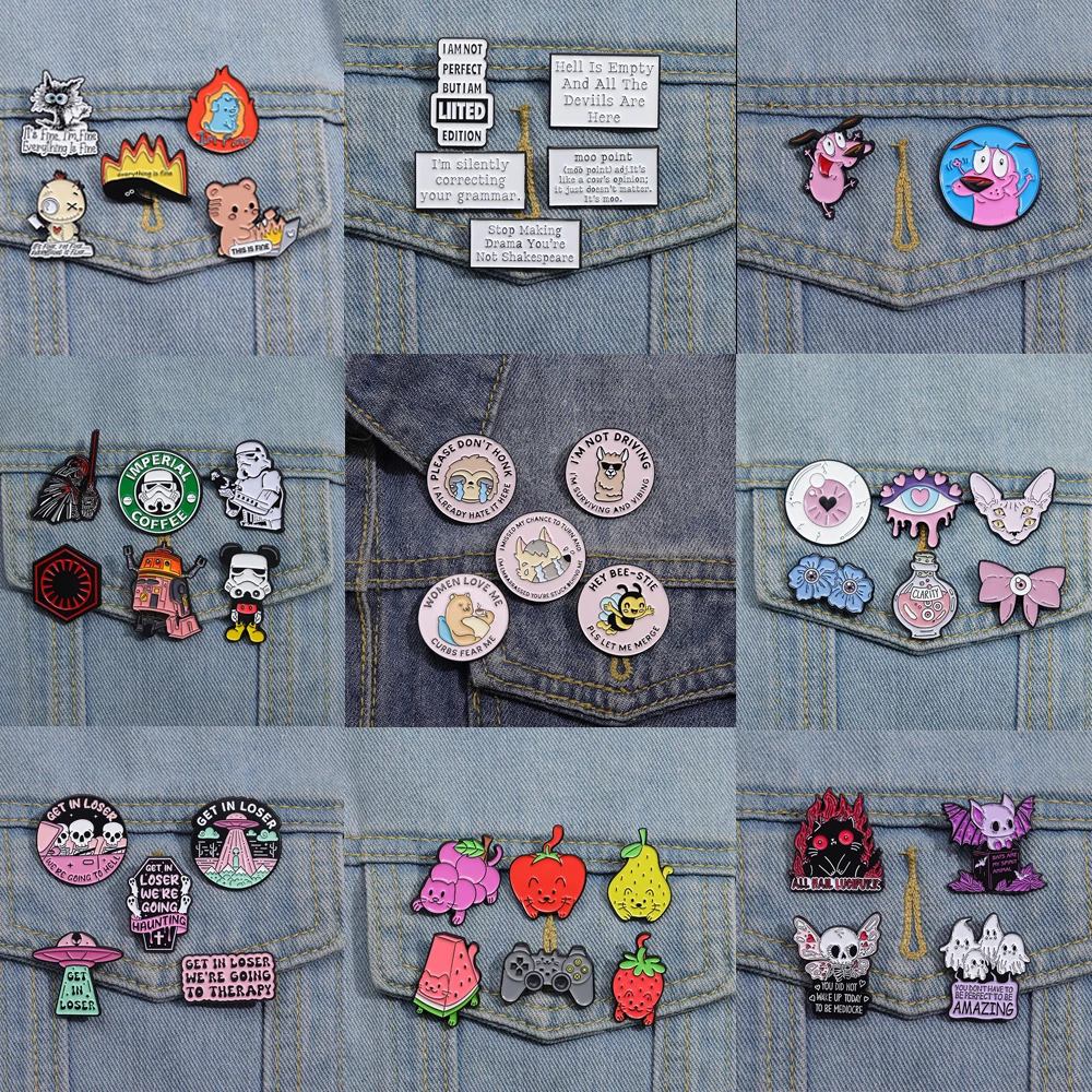 2-6 шт. креативные броши в комплекте