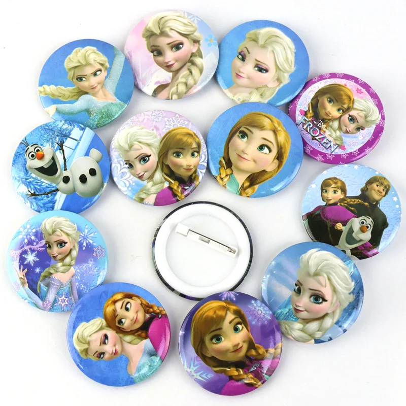 

12pcs Frozen Disney Cartoon Brooch Badge for Girls Anime Jewelry Accessorie Elsa Anna Olaf Cute Brooches Kids Birthday Xmas Gift