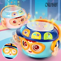 childrens tumbler early education multifunctional hand beat drum baby soft musical projection baby gift