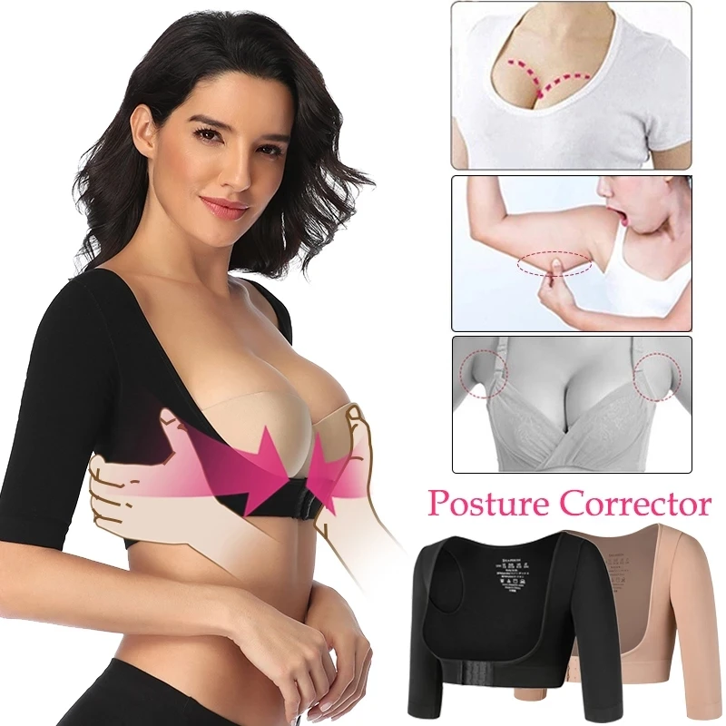 Women Post Surgical Chest Corrective Lifting Sleeves Humpback Back Shoulder Posture Corrector Top Arm Corset Shapers Underwear