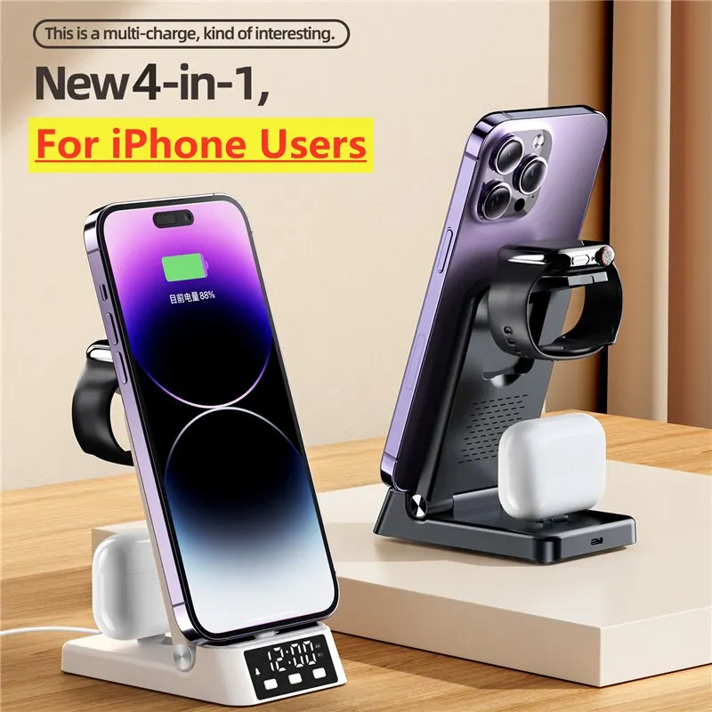 Foldable Fast Charging Station Dock For Iphone 14 13 12 11 Apple Watch Airpods Pro