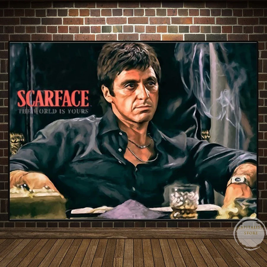 

Portrait Art Canvas Painting Movie Graffiti Tony Montana Poster and Prints Wall Art Picture for Living Room Home Decor Cuadros