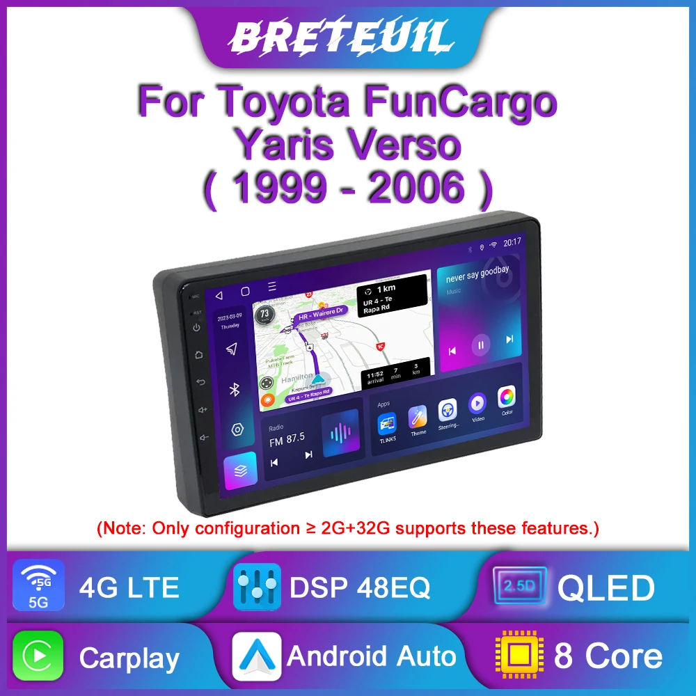 Фото Для Toyota FunCargo Yaris Verso 1999 2000 2001 2002 2003 2004 2005 2006 Android Car Radio Multimedia Video Player Navigation GPS Carplay Touch Screen Auto Stereo Intelligent Systems №1
