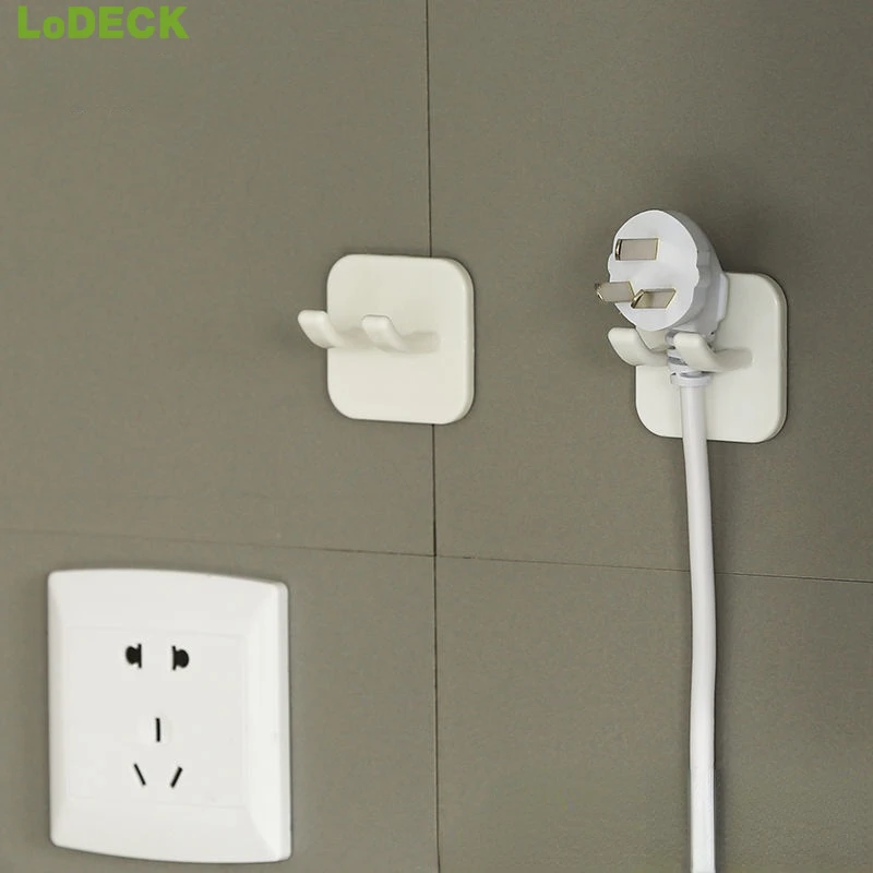 

LoDECK Plug Hook Multifunctional Strong Adhesive Free Punch Socket Holder Power Cord Storage home organization and storage