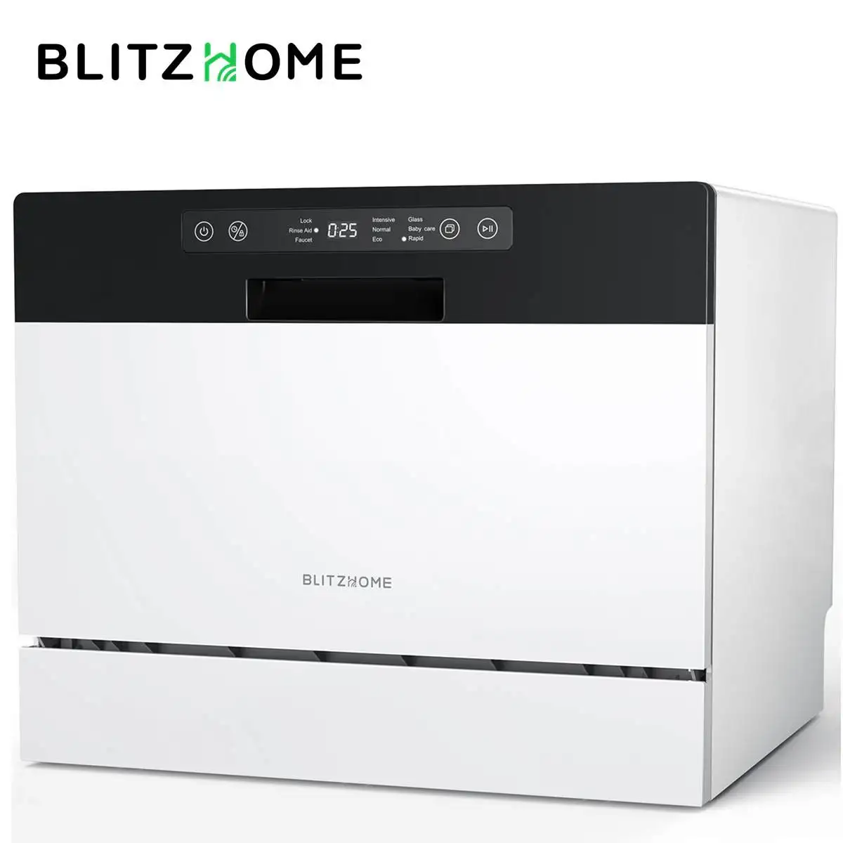 BlitzHome Portable Countertop Dishwasher 6 Place Settings with 6 Washing Programs Dryer Washing Machine For Dorm RV Apartment