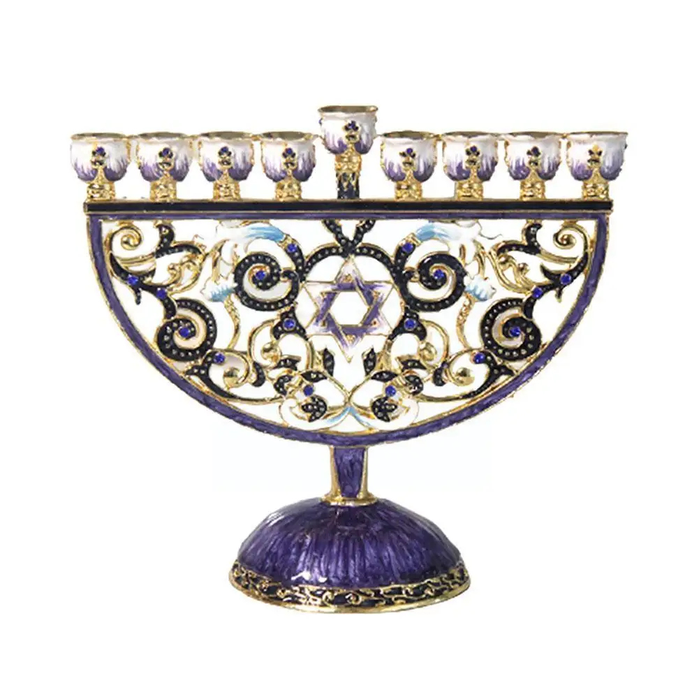 

Hanukkah Star Menorah David Candelabra Candle Candlestick Festival Gifts Holder Paited Party Home Hand Decoration Candlehol S1C4