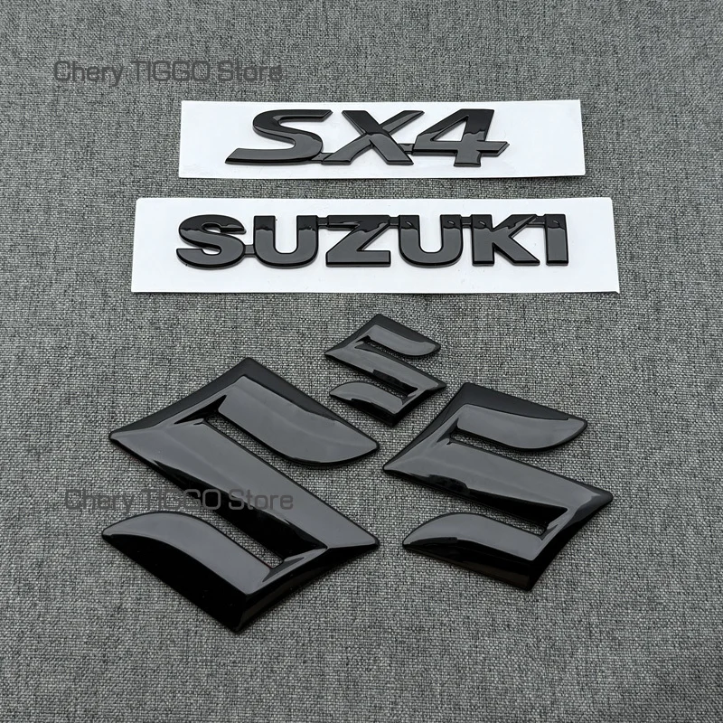 

ABS черный автомобильный капот передний капот гриль задний багажник эмблема логотип значок наклейка для SUZUKI SX4 задний багажник логотип эмблема аксессуары