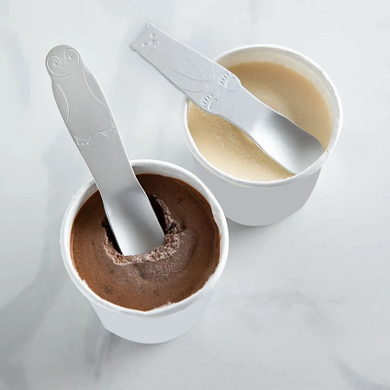 Японская Самотонущаяся Серебряная Десертная Ложка Алюминиевая Креативная Милая