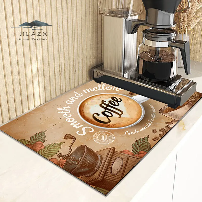 

Coffee Dish Drying Mat Drain Pad for Café Machine Kitchen Placemat Super Absorbent Quick Dry Diatomic Aesthetic Room Decoration