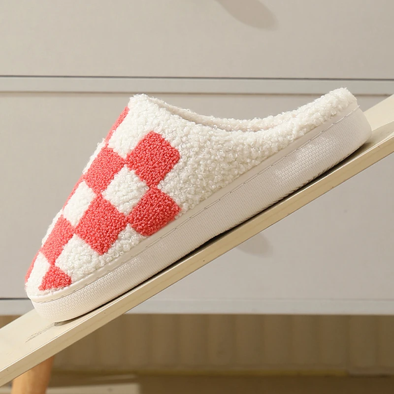 Популярные хлопковые тапочки женские розовые домашние шлепанцы с решеткой