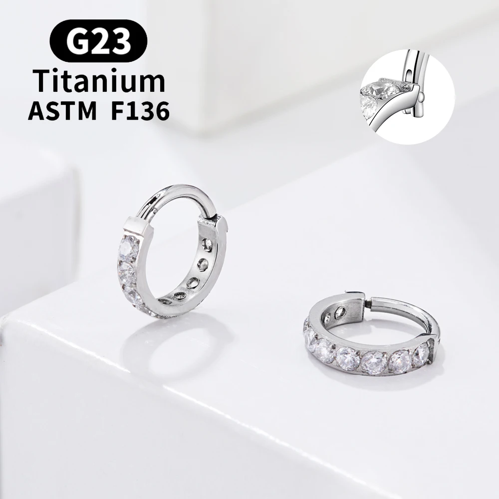 

G23 Titanium Nostril Piercing Surgical Steel Earrings With Stones Accessories For Women