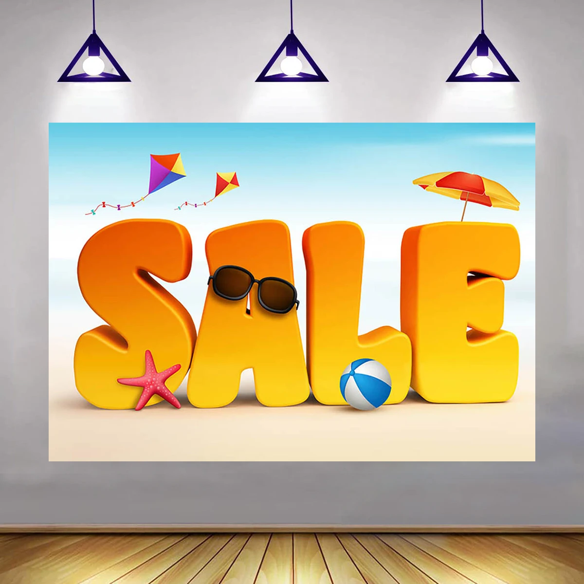 Летняя распродажа фон пляжный зонт фон для торгового центра розничный магазин Декор наружный супермаркет Скидка пользовательский Декор баннер