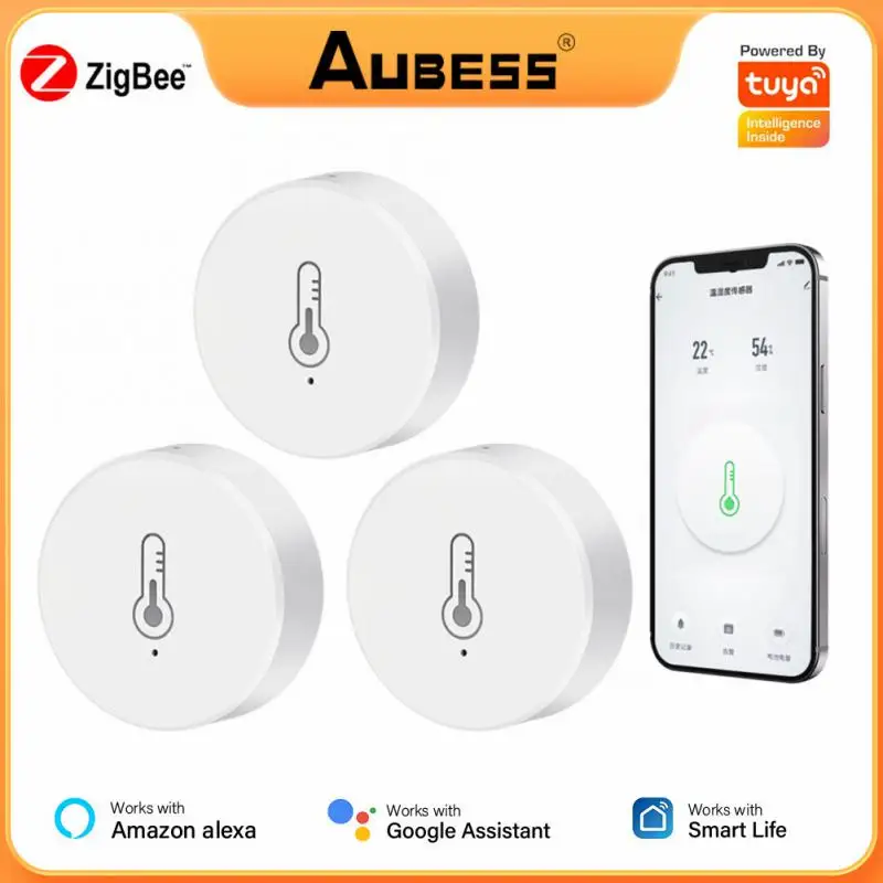 

Умный датчик температуры и влажности Tuya ZigBee, дистанционный монитор с приложением для умного дома, совместим с Alexa Google Home