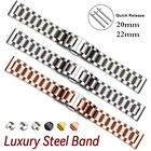 Браслет из нержавеющей стали для SAMSUNG Galaxy Watch 3 41 42 46 мм, твердый металлический ремешок для Amazfit Bip GTR Seiko, 18 22 20 мм