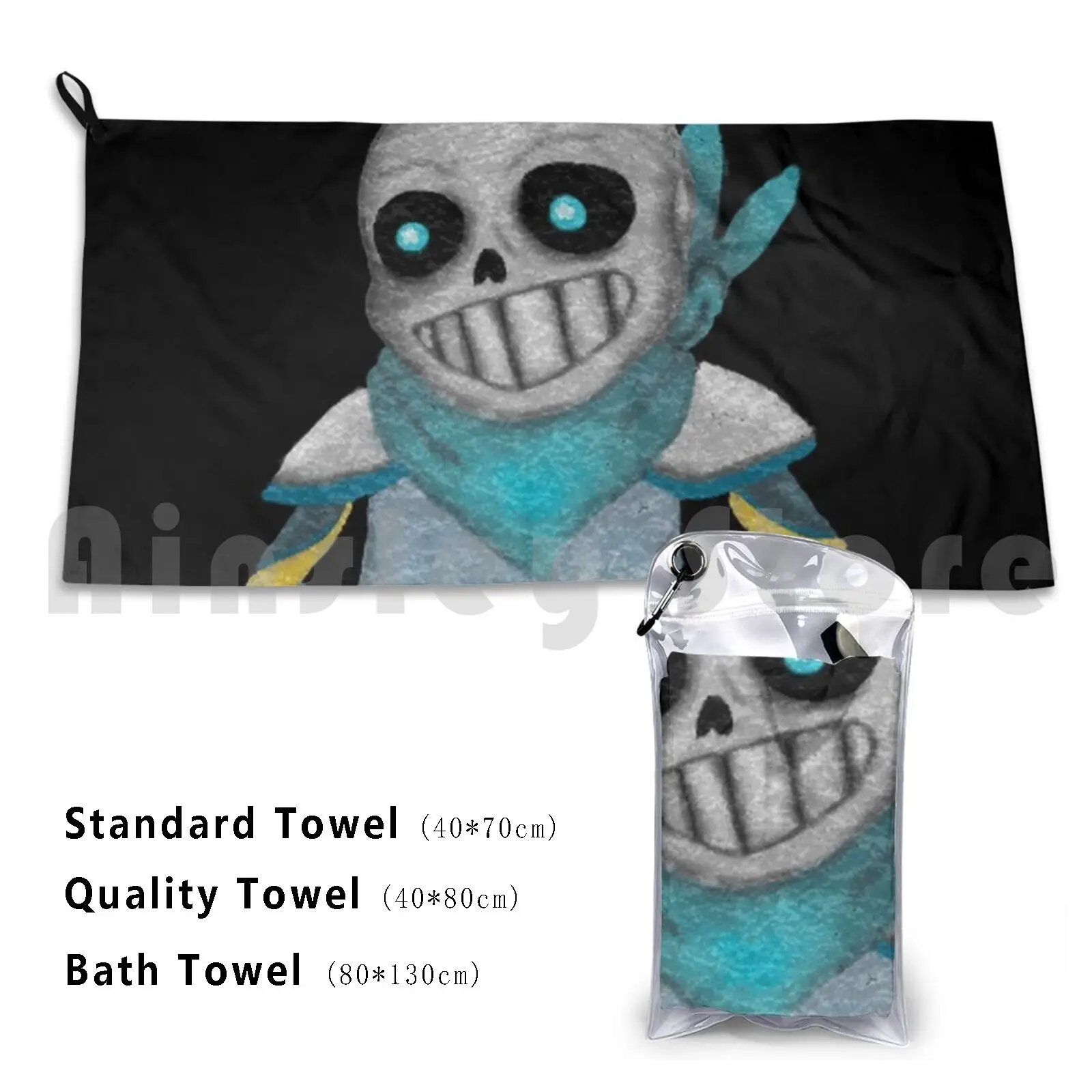 

Банное полотенце без черники, Пляжная подушка, Санс, скелет, монстр, черника, Санс