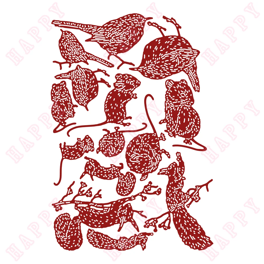 

Metal Cutting Dies Sparrow And Mouse For DIY Scrapbooking Paper Diary Decoration Manual Handmade For 2022 Embossing Template New