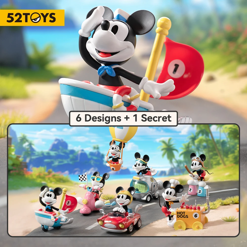

52TOYS Blind Box Mickey Mouse Setting Off, 1PC Action Figure Collectible Toy Desktop Decoration