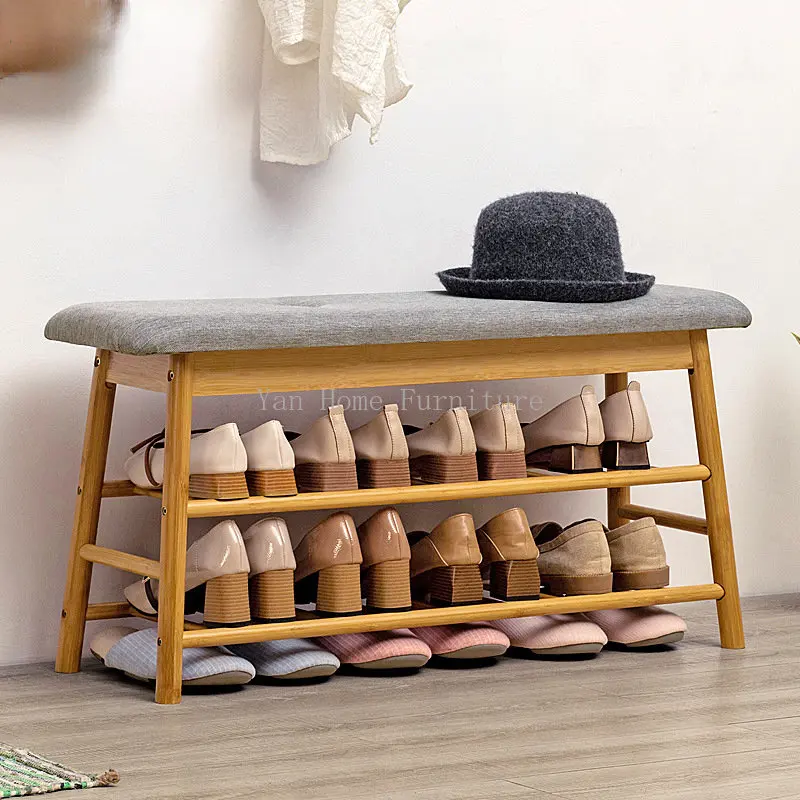 

Change Shoe Stool Home Door Shoe Rack Shoe Cabinet Sitting Stool One Long Bed End Wear Shoe Stool Creative Can Sit Shoe Rack
