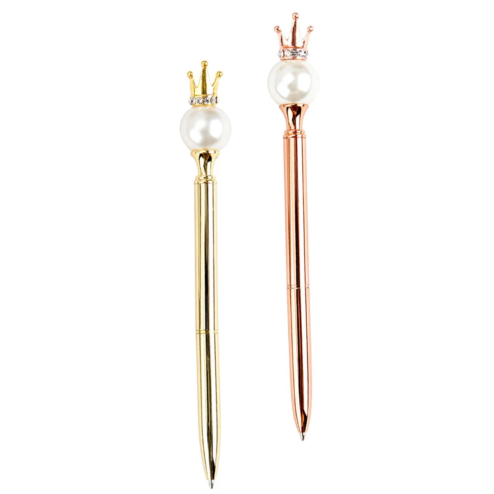 

2pcs Metal Rotating Creative Crown Ballpoint Pens Ball Pens for Business Gift Teacher Student