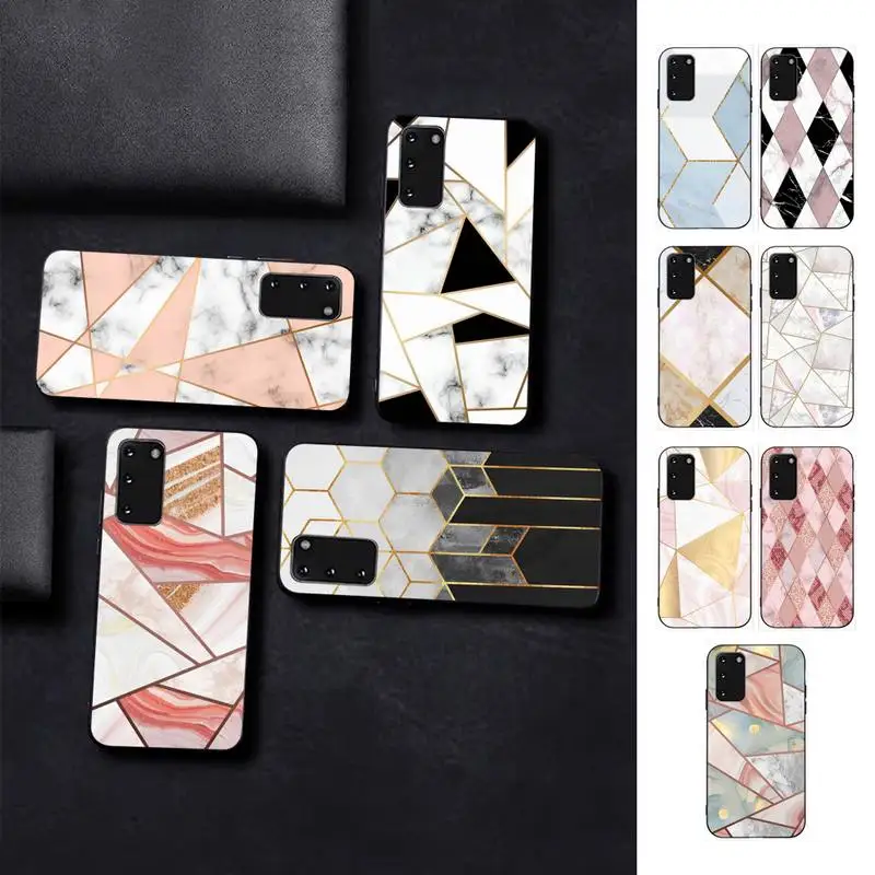 

Marble Geometric Phone Case for Samsung S10 21 20 9 8 plus lite S20 UlTRA 7edge