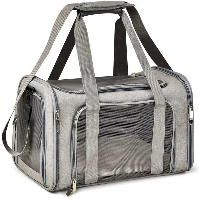 

Carrier for Cats & Dogs, TSA Airline Approved, Suitable for Daily Travel, Gray, 15lbs Pet supplies for dogs Dog harness backpack
