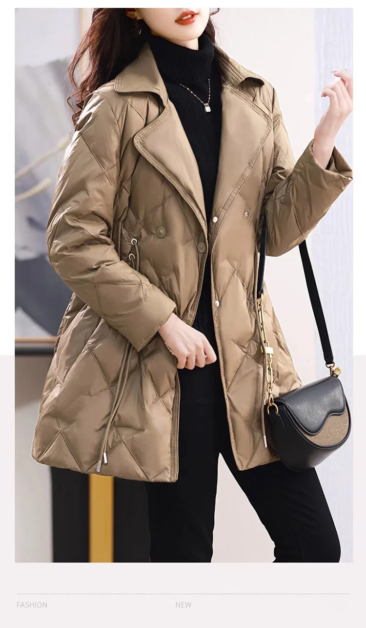 

2023 Женская одежда, модная легкая приталенная пуховая куртка, новинка зимы