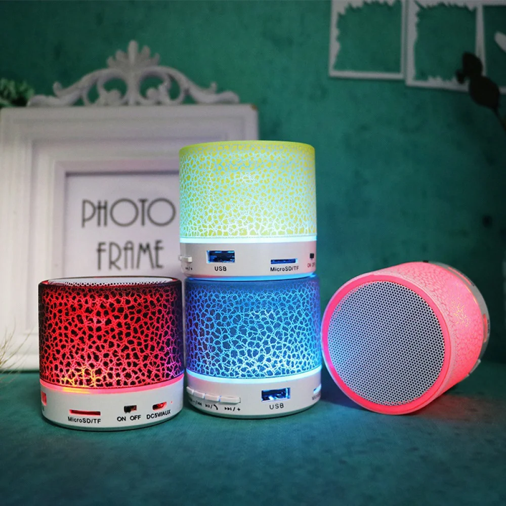 

LED Light-Emitting Wireless Small Speaker Mini- Crack Bluetooth Audio Portable Plug-in Subwoofer Audio