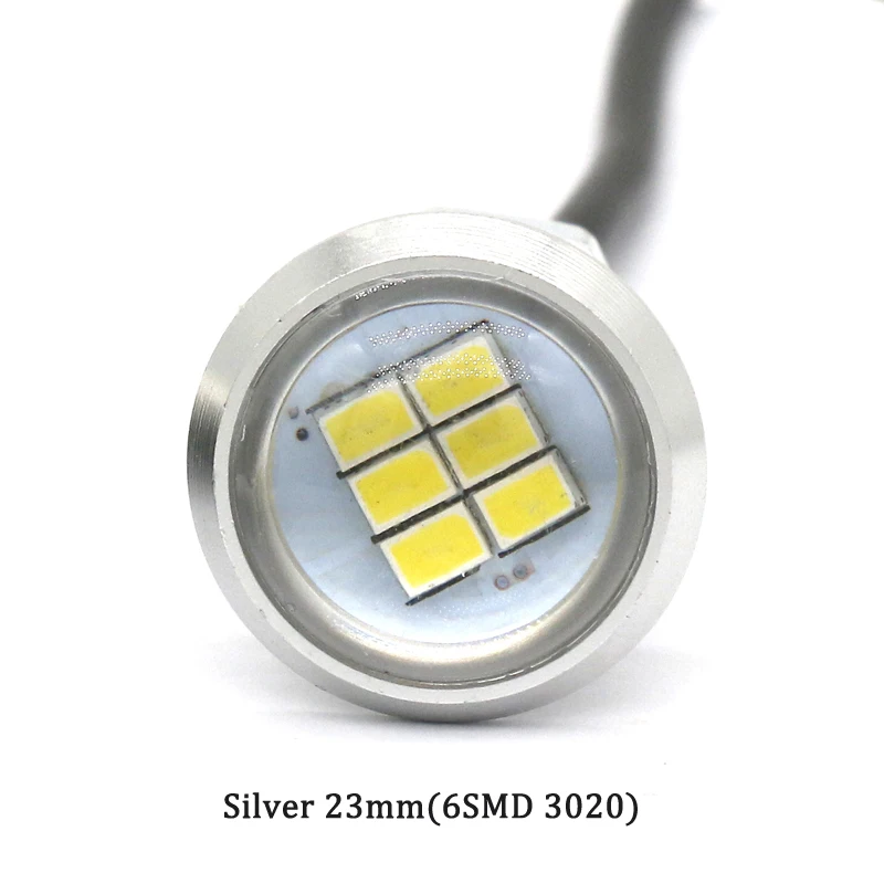 

1 шт., светодиодный автомобильный светильник Eagle Eye, яркие дневные ходовые огни DRL для мотоцикла, автосигнал парковки, Lapm 12 В, 18 мм, 23 мм, корпус из сплава