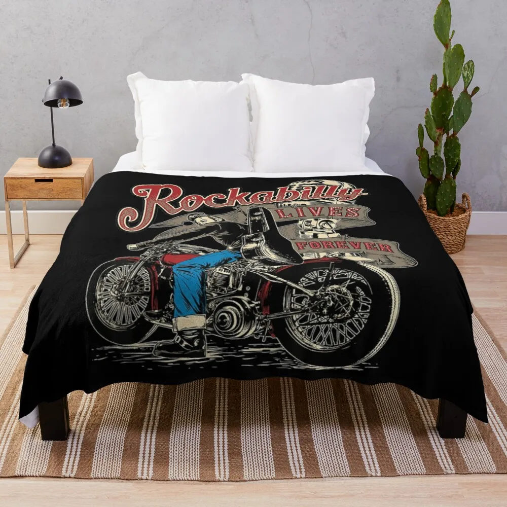 

Rockabilly Lives Forever Throw Blanket Heavy Blanket