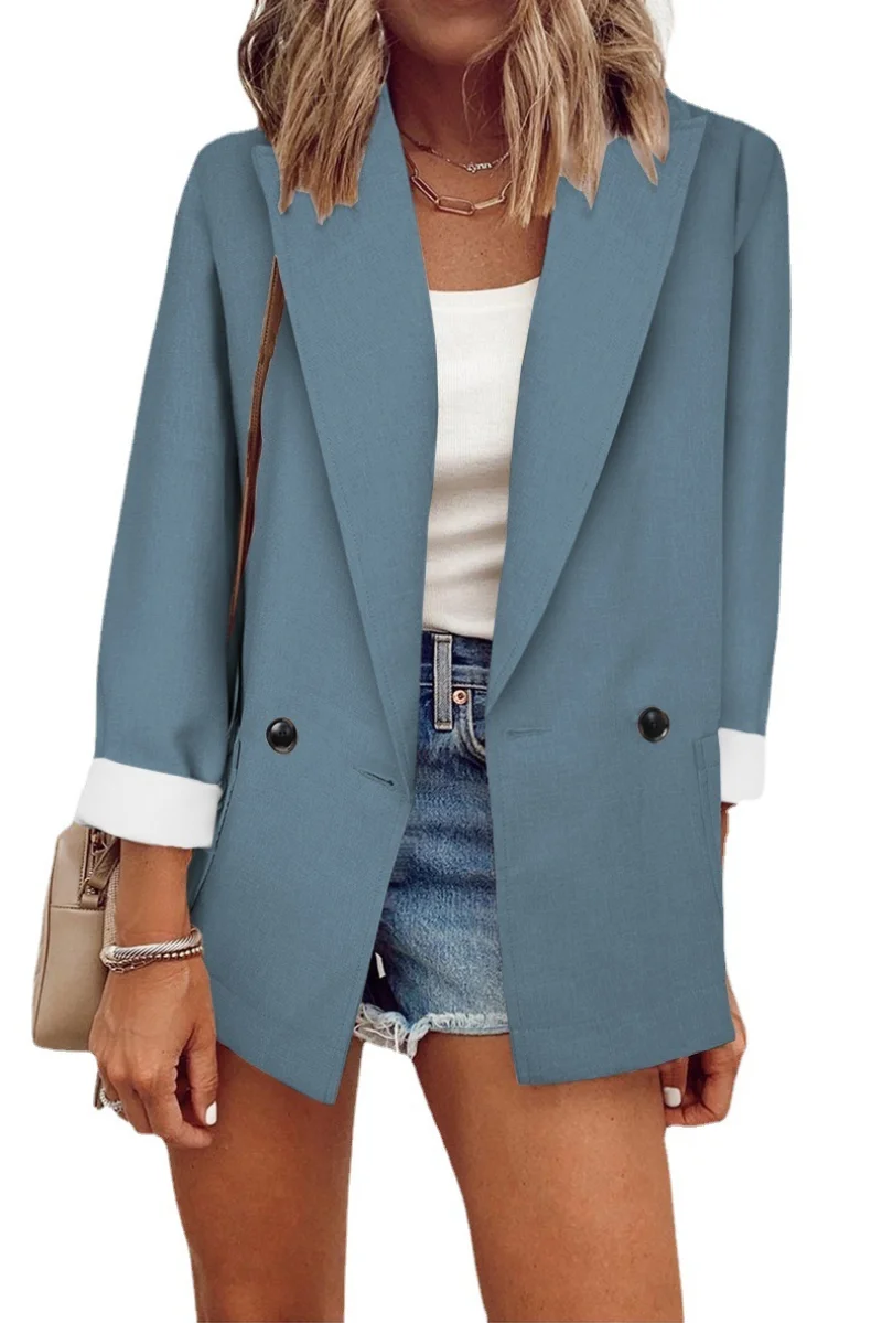 Blazer for Women 2023 Fashion Autumn and Winter New Solid Jacket Women Single Long Sleeve Women Blazer