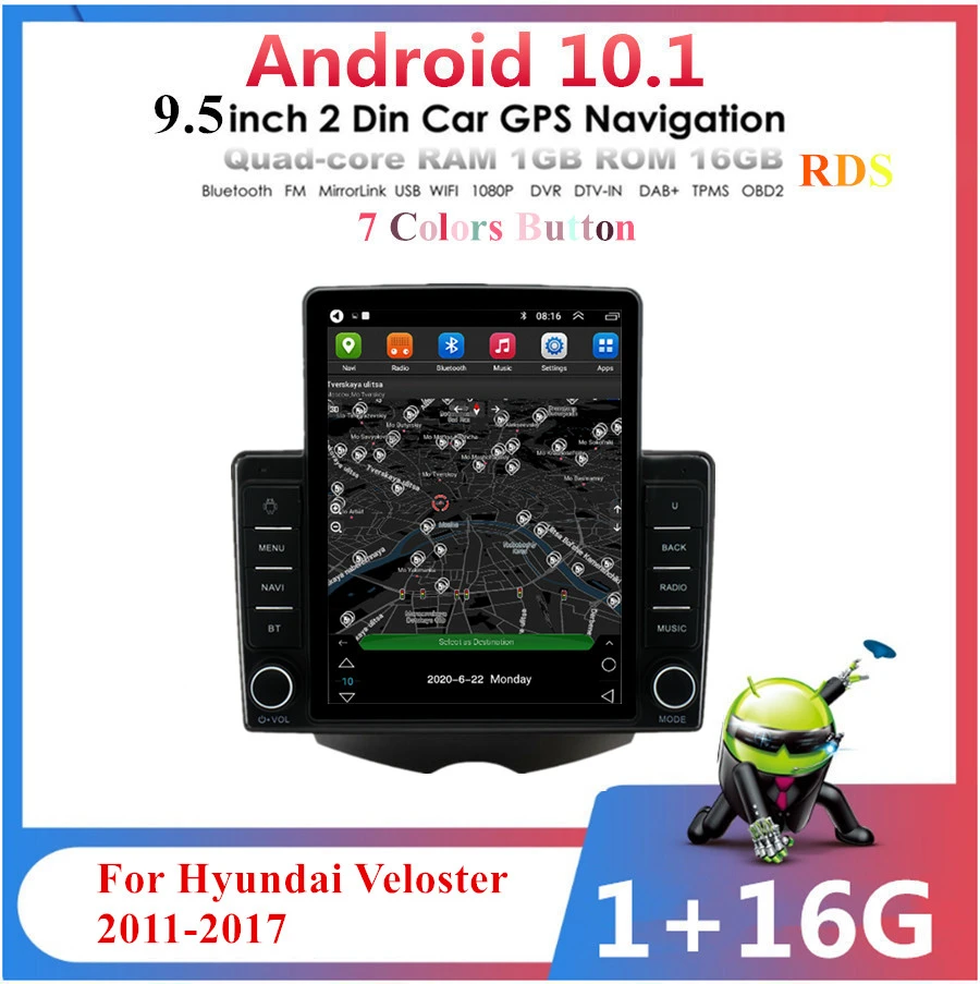 9 5 'ɺndroid 10 1 + 16 Гб радио GPS навигация FM для Hyundai Veloster 2011-2017 |