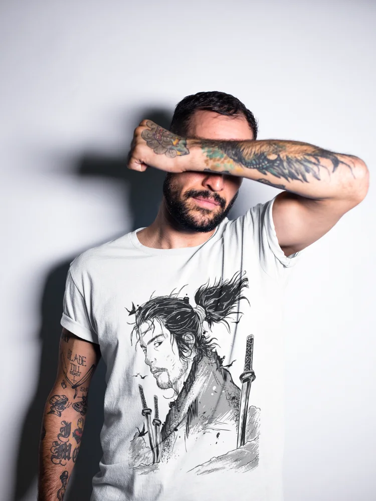 Футболка Vagabond Мусаси Миямото матачи хониден Аниме Манга рубашка все размеры