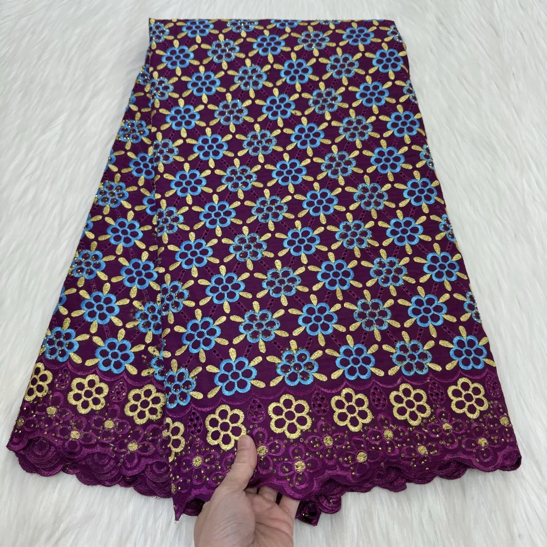 Новинка 2024 швейцарская вуаль кружево африканская ткань с Stonk 5 ярдов швейцарское