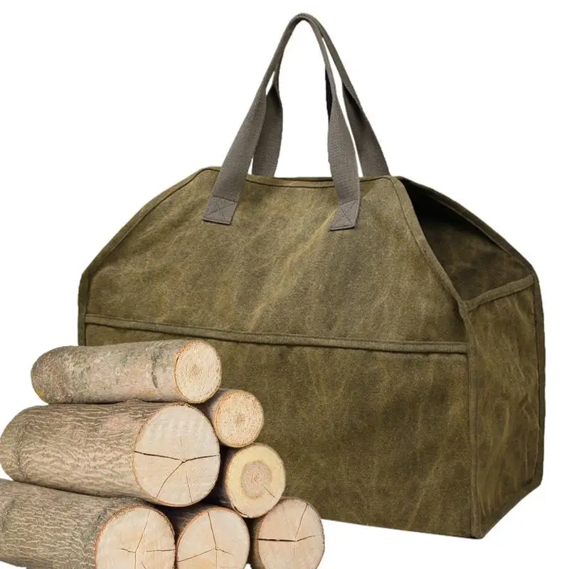

Переноска для древесины, Холщовая Сумка для хранения древесины, сумка-тоут для древесины, переносная переноска с ручками для