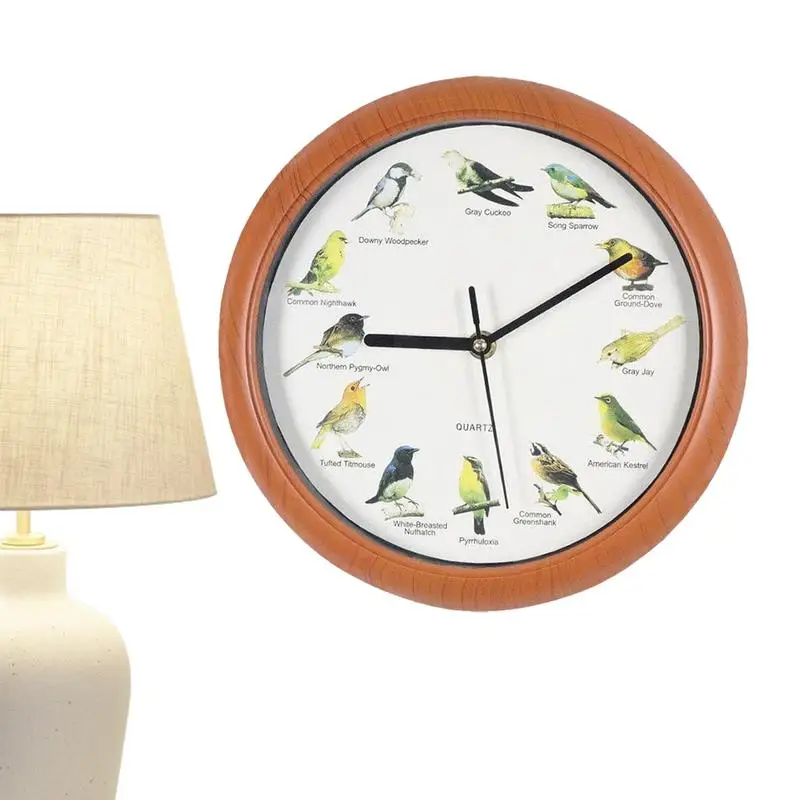 Часы с птицей 10-дюймовые винтажные настенные часы со звуком коллекционные
