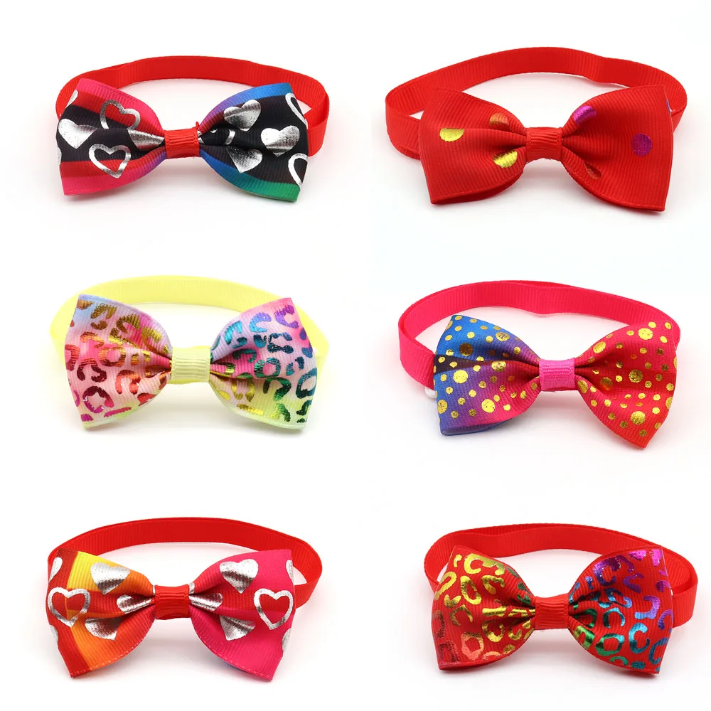 

30/50 Pc Pet Puppy Dog Accessories Gilding Process Style Dogs Cat Bow Tie Collar Pet Supplies Bowtie Collar for Dogs Accessories