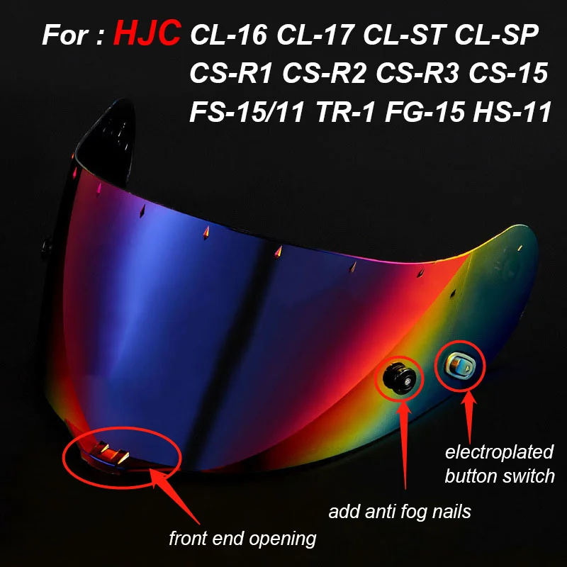 

HJ-09 for CL-16 CL-17 CL-ST CL-SP CS-R1 CS-R2 CS-R3 CS-15 FS-15/11 FG-15 HS-11 TR-1 Casco Moto New Upgrade HJC Helmet Lens Visor