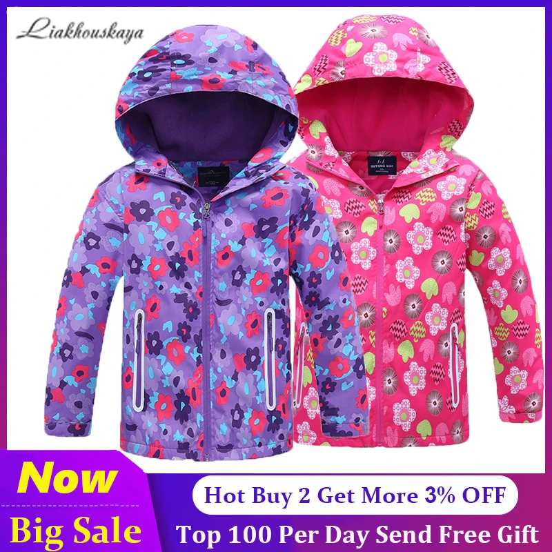 

110-150cm Brand Girls Jacket Fleece Lined Coats Children Outerwear Kids Girls Jackets For Autumn Spring Children Clothing