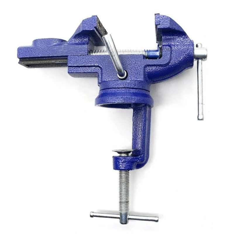 

50mm Mini Clamp On Table Bench Vise Tools 360 Degree Swivel Base Vice with Anvil Home DIY Jewelry Hobby Model Making Vise Tools